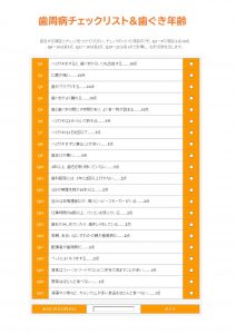 歯ぐき年齢チェックリスト